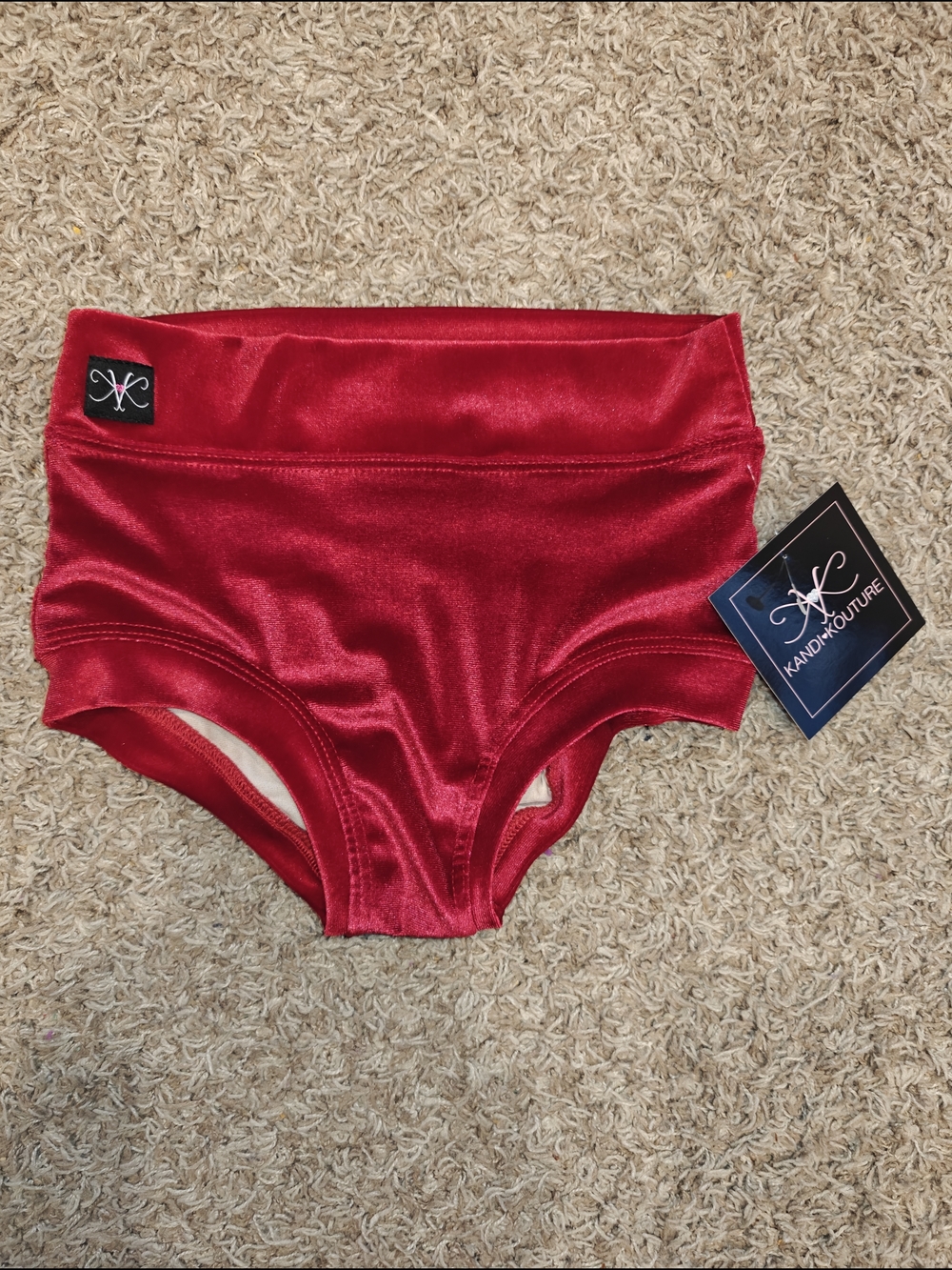 Kandi Kouture Red Velvet High-Waist Dance Shorts Size CXL 10/12